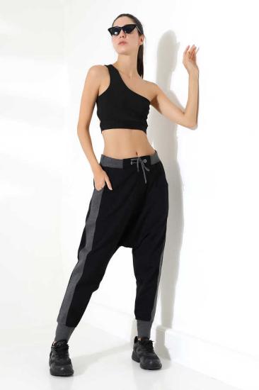 Unisex Siyah Yarım Şalvar Sokak Stili Eşofman Altı | TT 800